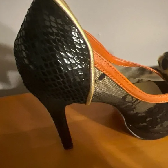 $1695 CHRISTIAN LOUBOUTIN SNAKESKIN/ LACE / LEOPARD PONY HAIR HEELS SZ 37 - Picture 11 of 14